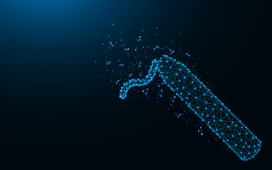 Writing chalk low poly design, education abstract geometric image, wireframe mesh polygonal vector illustration made from points and lines on dark blue background