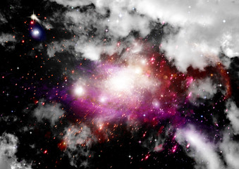 galaxy in a free space. 3D rendering