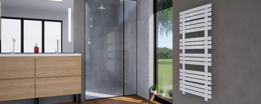 vue 3d salle de bain avec s&egrave;che serviette 03