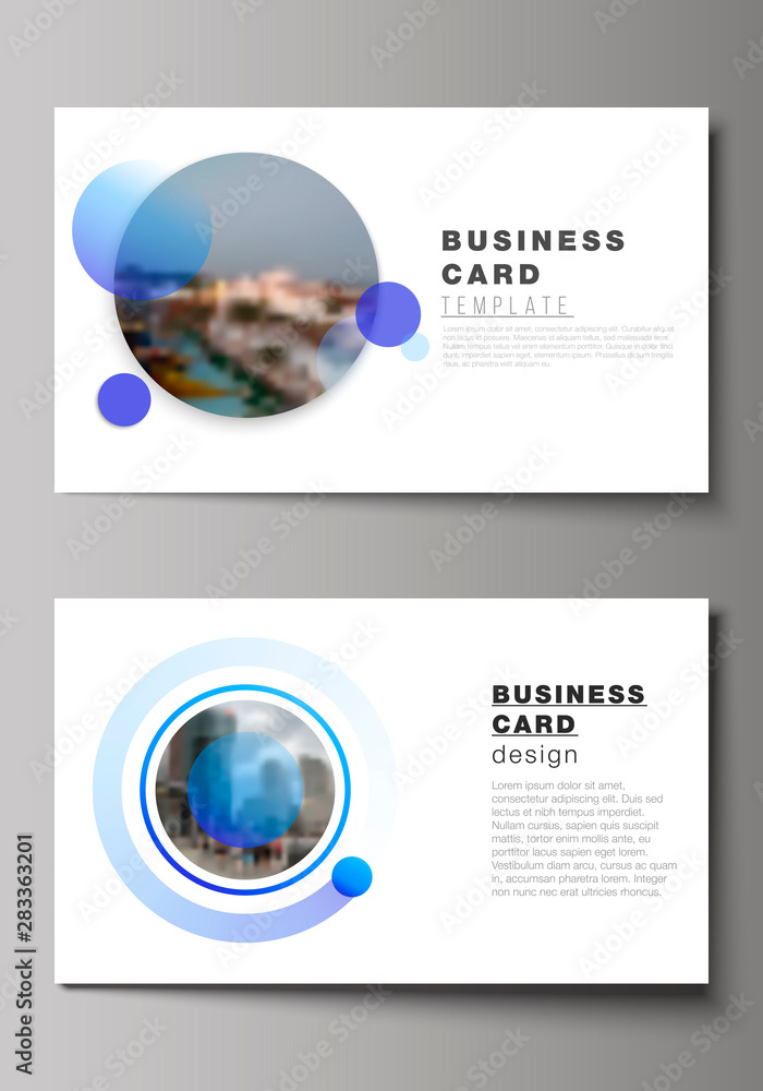 Poster the minimalistic abstract vector illustration of the editable layout of two creative business cards 