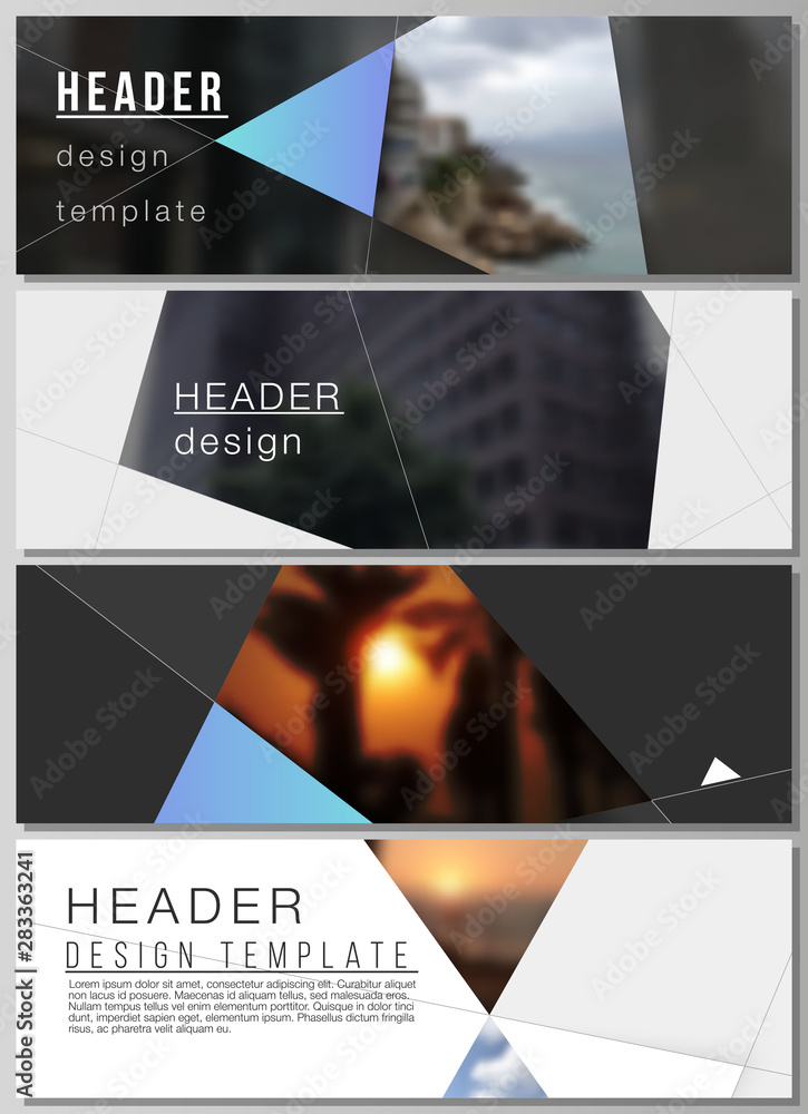 Poster the minimalistic vector illustration of the editable layout of headers, banner design templates. cre
