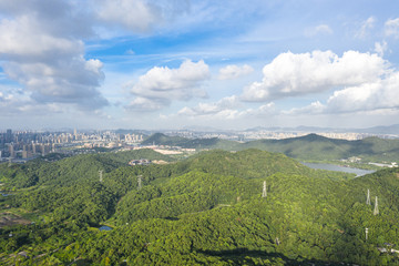 panoramic city skyline in hangzhou china