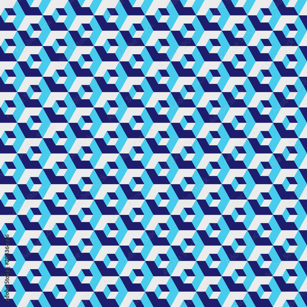 Poster geometric hexagonal pattern, blue color grid texture. seamless hexagon background. vector illustrati