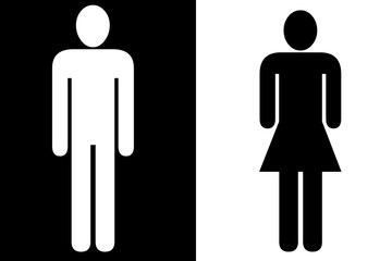 Frau und Mann auf einem schwarz weißen Hintergrund