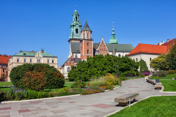 Fototapeta na wymiar Wawel Royal Cathedral In Krakow