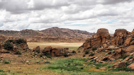 Baga Gazariin Chuluu, rock formations at the Gobi Desert, Mongolia