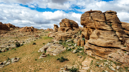 Baga Gazariin Chuluu, rock formations at the Gobi Desert, Mongolia