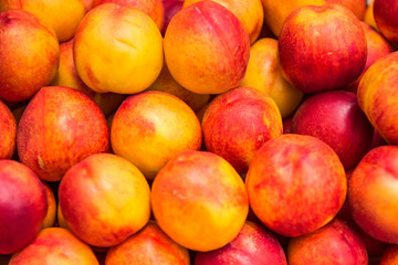 Fototapeta na wymiar Peach close up fruit background.Thailand.