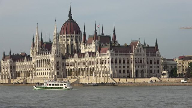 Hungary, Budapest, June 13, 2019. View of famous  Hungarian Parliament building.