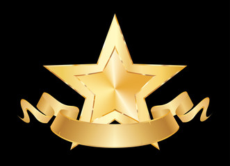 gold star gold banner sharp