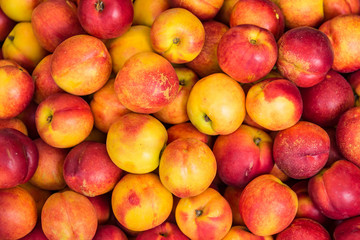 Peach close up fruit background.Thailand.