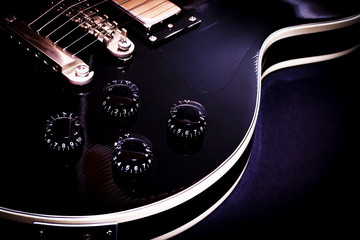 detail of an electric guitar