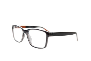 Stylish dark-framed glasses. Isolated