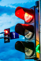 Traffic lights over urban intersection