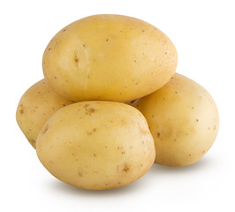Potatoes  isolated on white background with clipping path