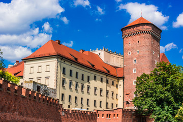 Fototapeta na wymiar Architecture of Wawel Hill in Krakow, Poland