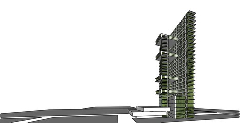 architecture background 3d illustration, sketch line geometric, architectural background