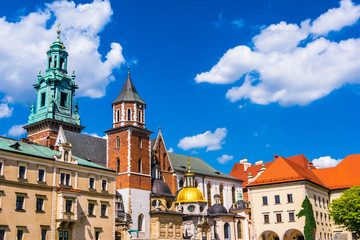 Naklejka premium Wawel Cathedral on Wawel Hill in Krakow, Poland