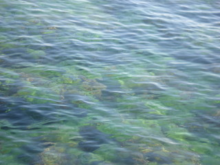 Fototapeta na wymiar blue water on surface of the sea