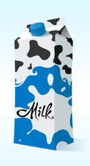 Cartoon milk package vector illustration