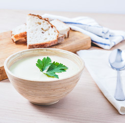 Vegetables soup and bread