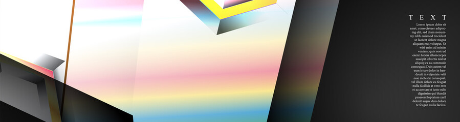 Vector banners with colorful hexagon backgrounds. suitable for any background. black blank space for your text