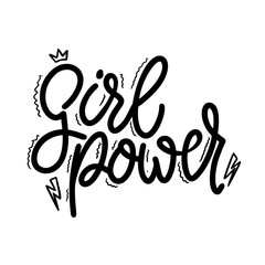 Girl power. Lettering phrase for postcard, banner, flyer