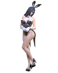 3D comics cosplay anime bunny girl.