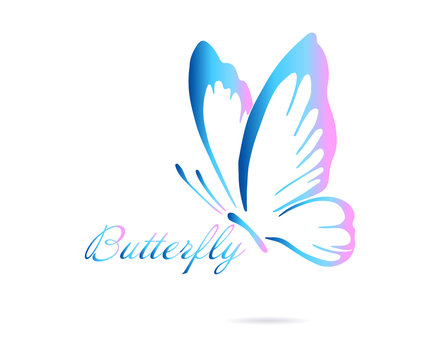 A butterfly logo made of patterns. Vector illustration