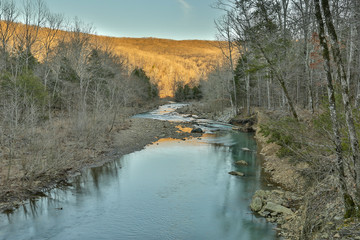 Lee creek in winter season Arkansas 