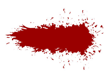abstract splatter painted red color. vector isolated on white background design. Red label background