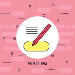 copywriter icon, linear sign isolated on white background - editable vector illustration