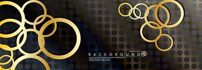 vector banners with overlapping golden circles, background designs for advertisements, and so on. eps 10