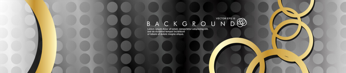 vector banners with overlapping golden circles, background designs for advertisements, and so on. eps 10