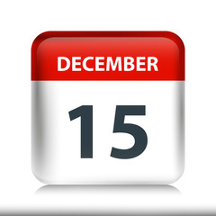 December 15 - Glossy Calendar Icon - Calendar design template