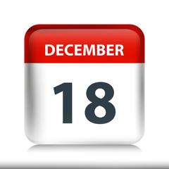 December 18 - Glossy Calendar Icon - Calendar design template