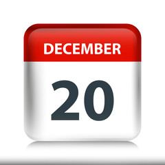 December 20 - Glossy Calendar Icon - Calendar design template