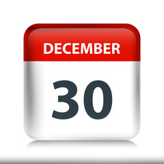 December 30 - Glossy Calendar Icon - Calendar design template
