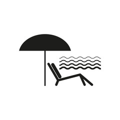 Beach icon. Simple vector illustration