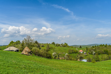 Obraz premium Serbia countryside landscape with dramatic sky