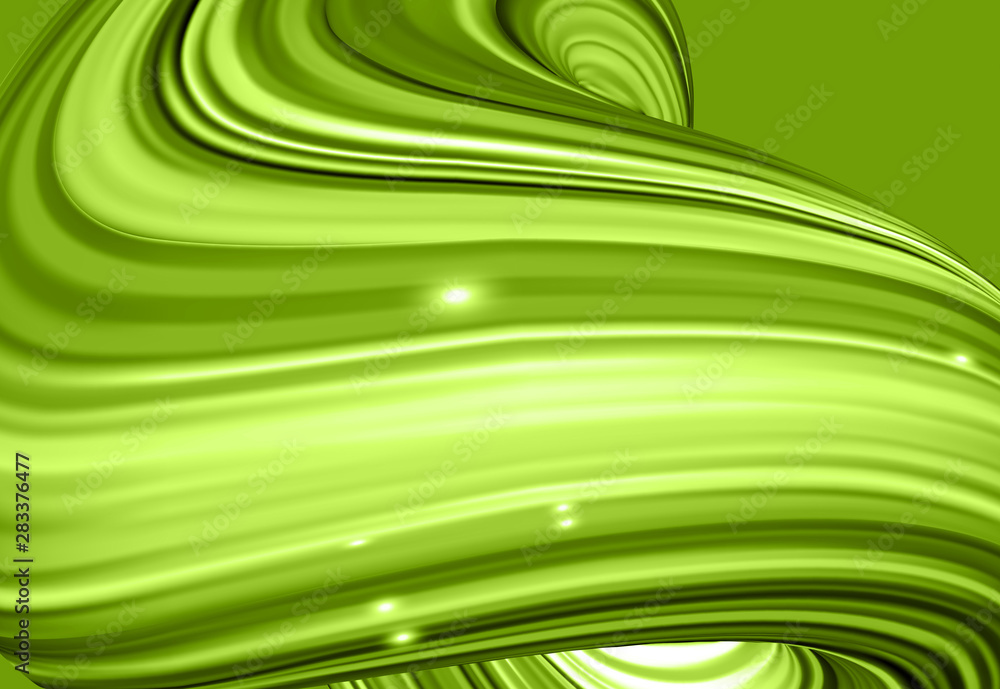 Poster horizontal banner with 3d rendered flow digital art in motion.