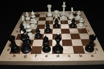 Chessboard and the pieces for game theme
