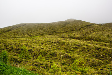 Obraz premium hills and clouds on the island of Sao Miguel, Azores, Portugal