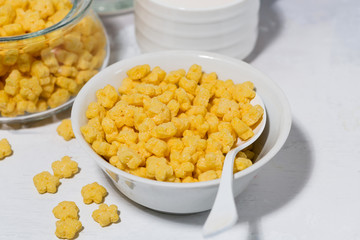 breakfast cereal for children - crispy stars, closeup