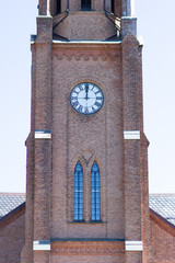Twelve o clock on Fredrikstad Cathedral in Norway