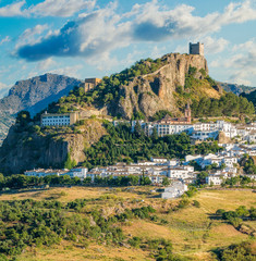 Panoramic sight of the beautiful Zahara de la Sierra, province of Cadiz, Andalusia, Spain.