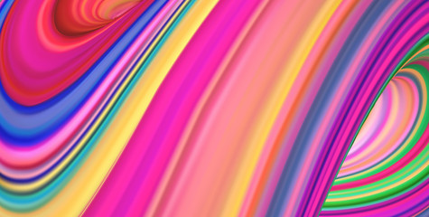 Horizontal banner with 3D rendered flow digital art in motion.