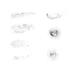 Set of grainy texture design elements. Grunge brush strokes vector illustration.