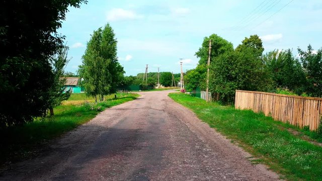 4K First person view of Desna, an urban-type settlement in Kozelets Raion, Chernihiv Oblast in northern Ukraine