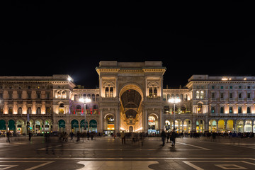 Fototapeta na wymiar long exposure night Galleria Vittorio Emanuele in Milan